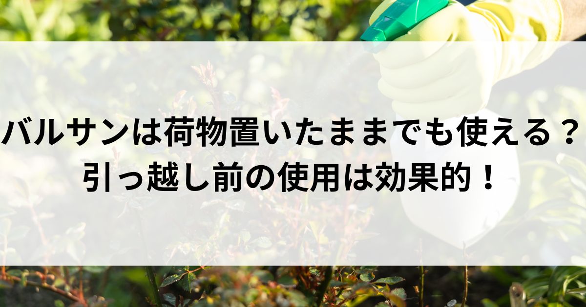 バルサンは荷物置いたままでも使える？引っ越し前の使用は効果的の画像