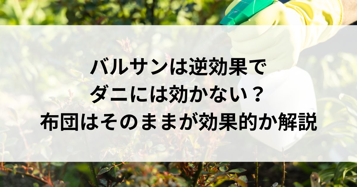 バルサンは逆効果でダニには効かない？布団はそのままが効果的か解説の画像